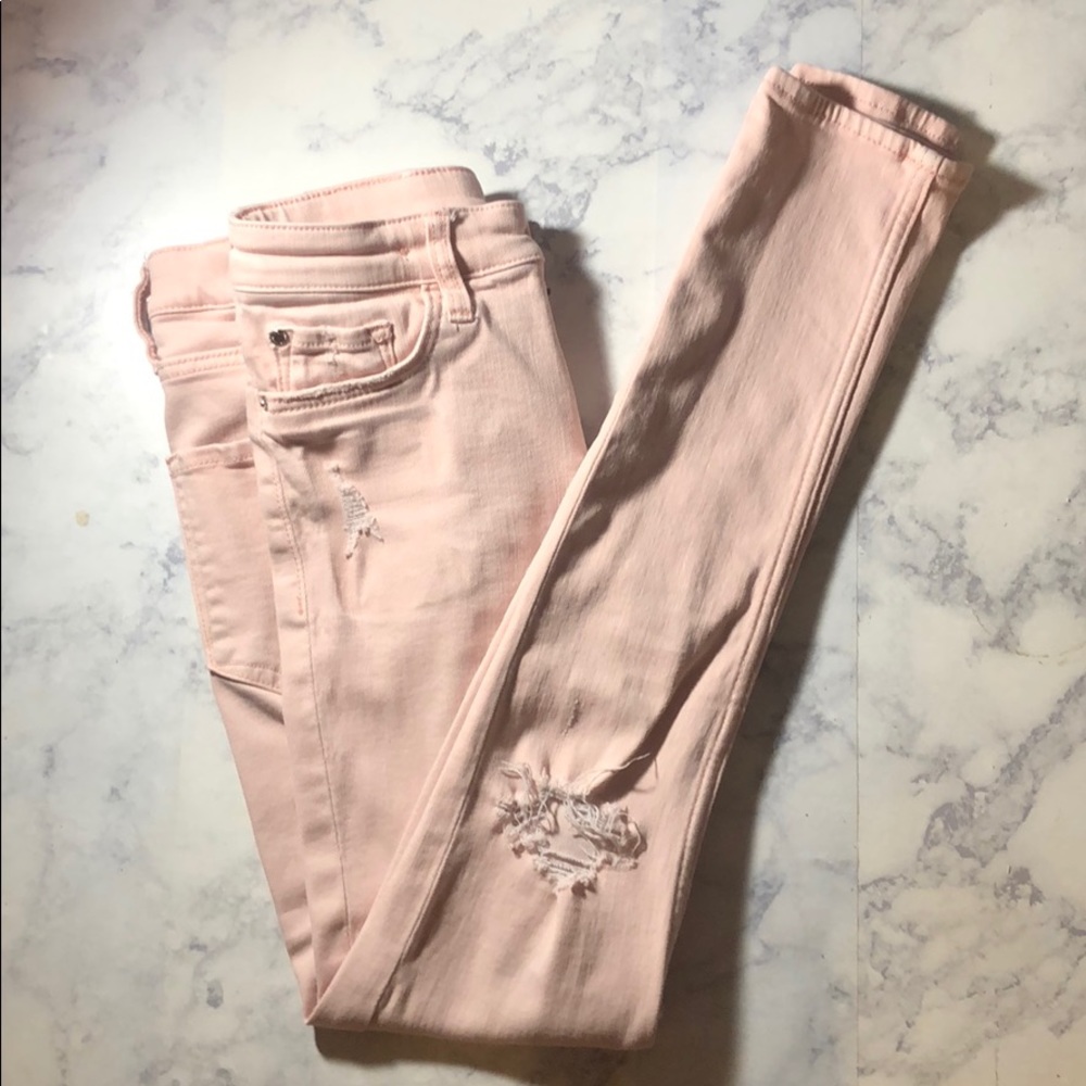 Pink skinny jeans